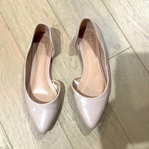Beige patent flats